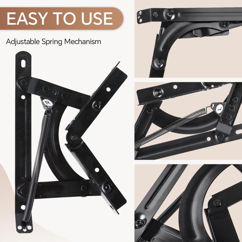 NATGAI Sofa Couches Bed DIY Adjustable Spring Mechanism Futon Hinge Hardware Triple Click Hinge Hardware for Sleeper Sofa Bed Furniture - Image 3